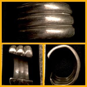 Unique vintage pewter bangle bracelet